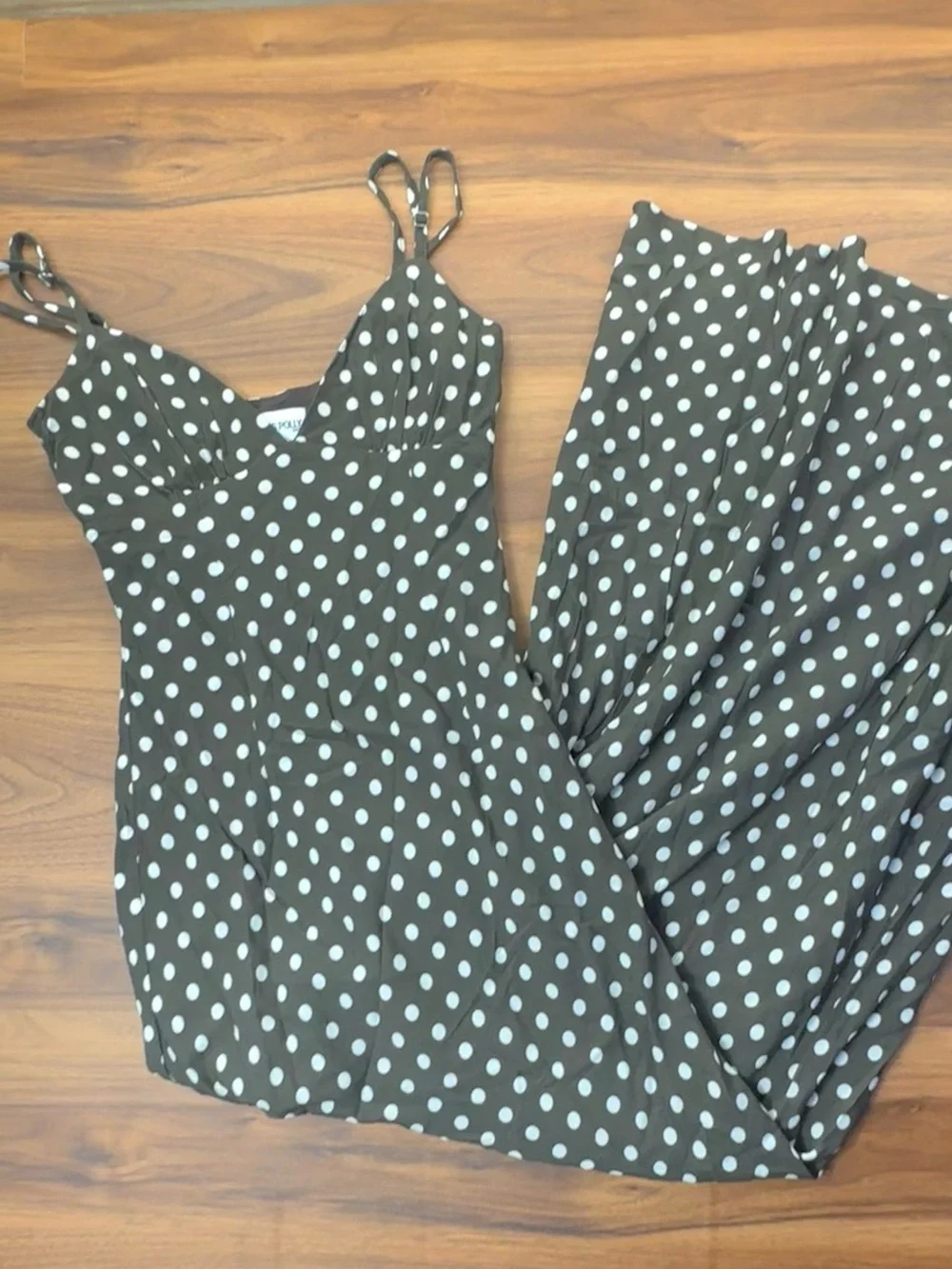 Princess Polly Jorjana Maxi Dress Brown / White Polka Dot - Picture 2 of 4